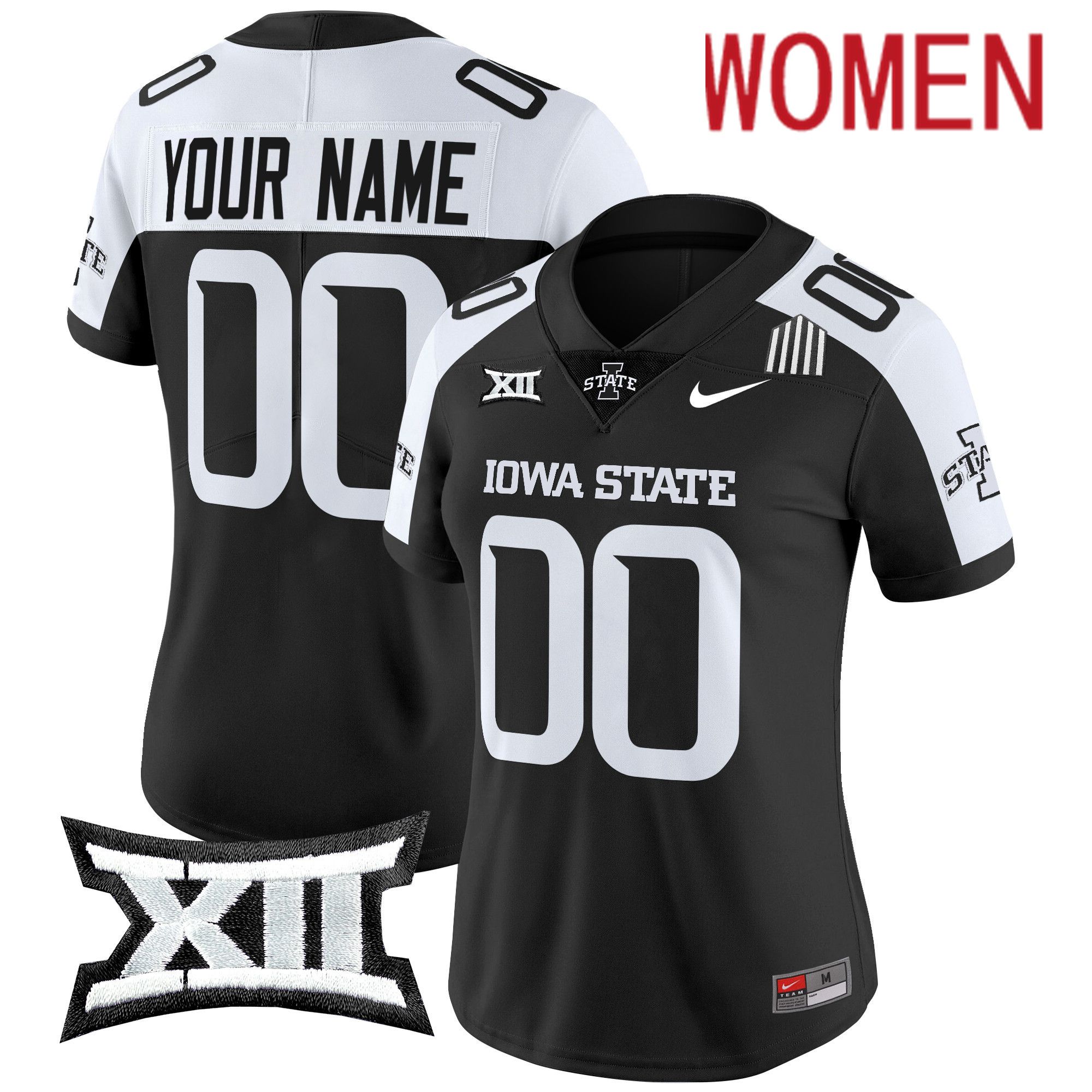 Women Iowa State Cyclones Black Nike 2024 Vapor Limited Custom NCAA Jersey style 1->customized ncaa jersey->Custom Jersey